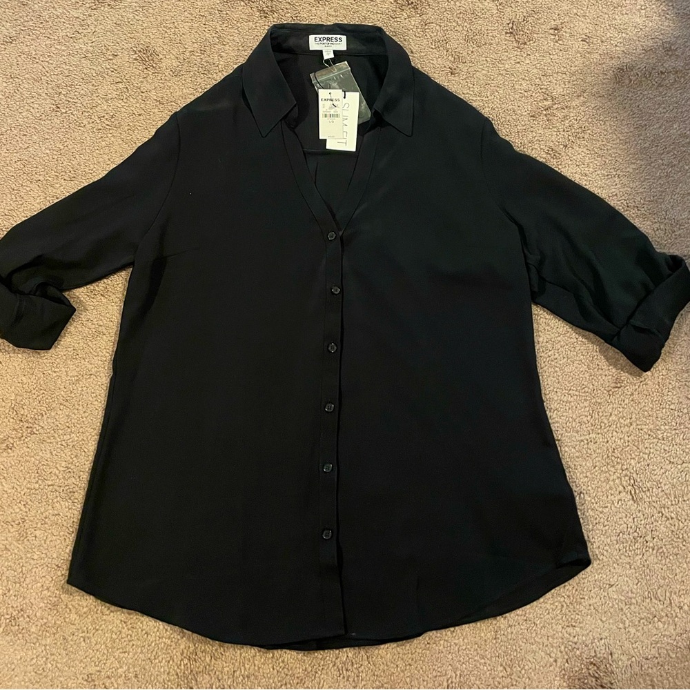 NWT slim fit black Porofino shirt